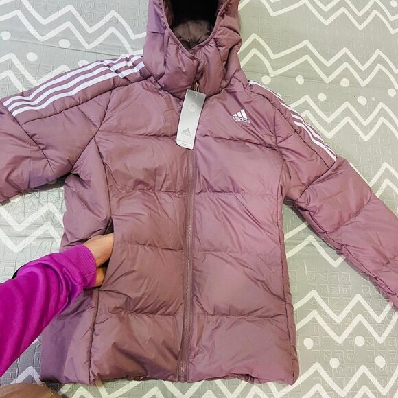 Adidas running training pink thick winter snow puffer jacket coat bomber - Picture 4 of 7